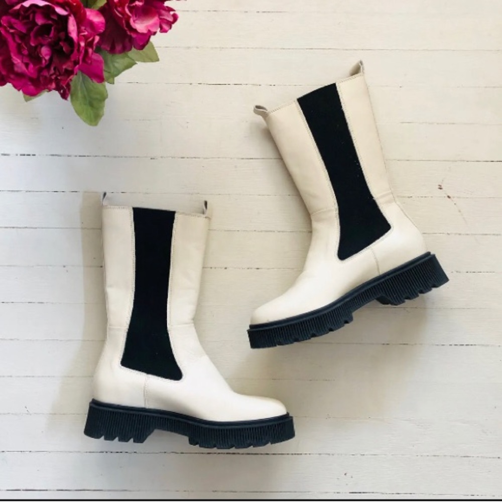 NEW Kurt Geiger STINT Boot in Bone Mid calf Womens Sz 8